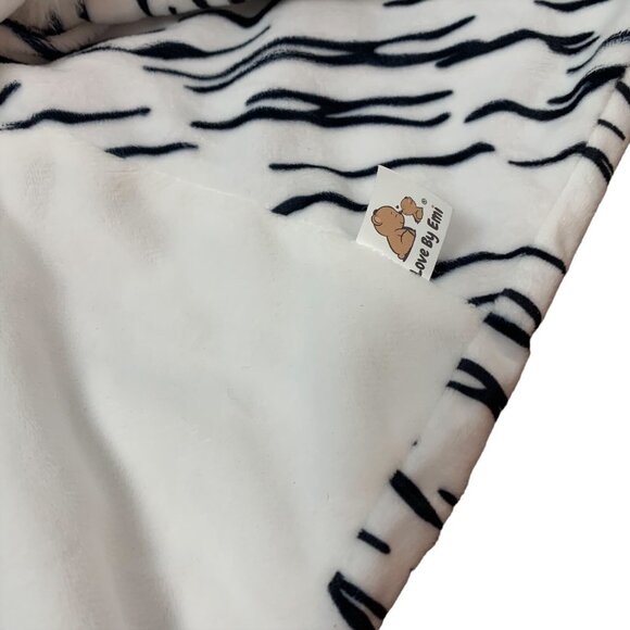 Love By Emi White Tiger Lovey Plush Security Blanket Stuffed Animal SOUND WORKS - Picture 2 of 9